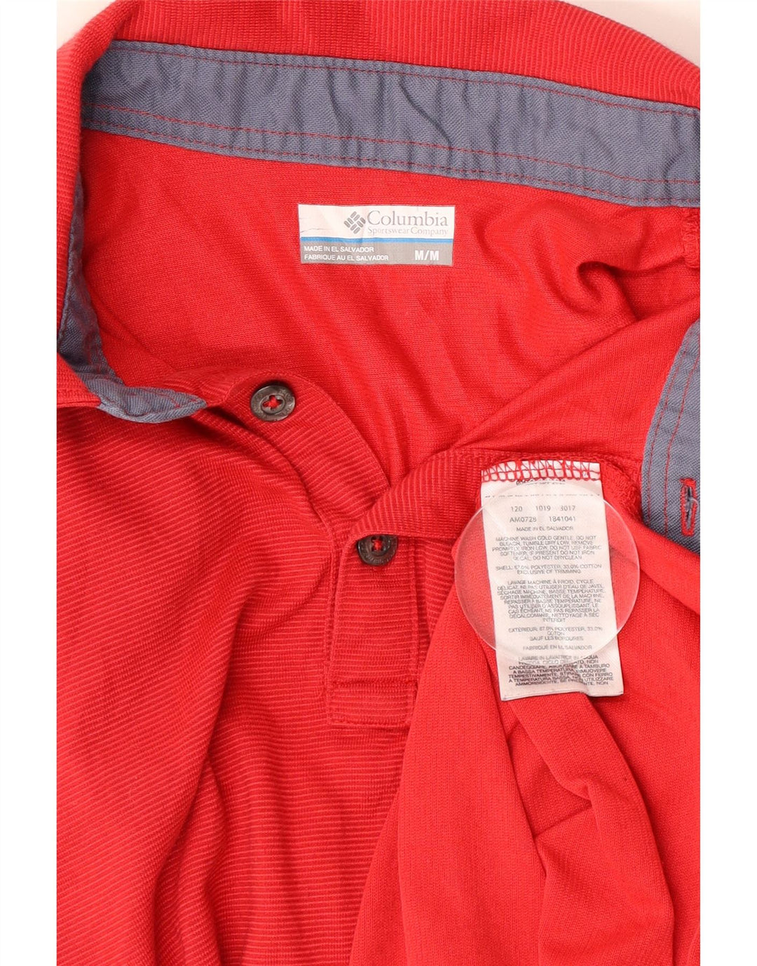 Columbia Herre Omni-Wick Polo Shirt Medium Rød Nålestribet Polyester