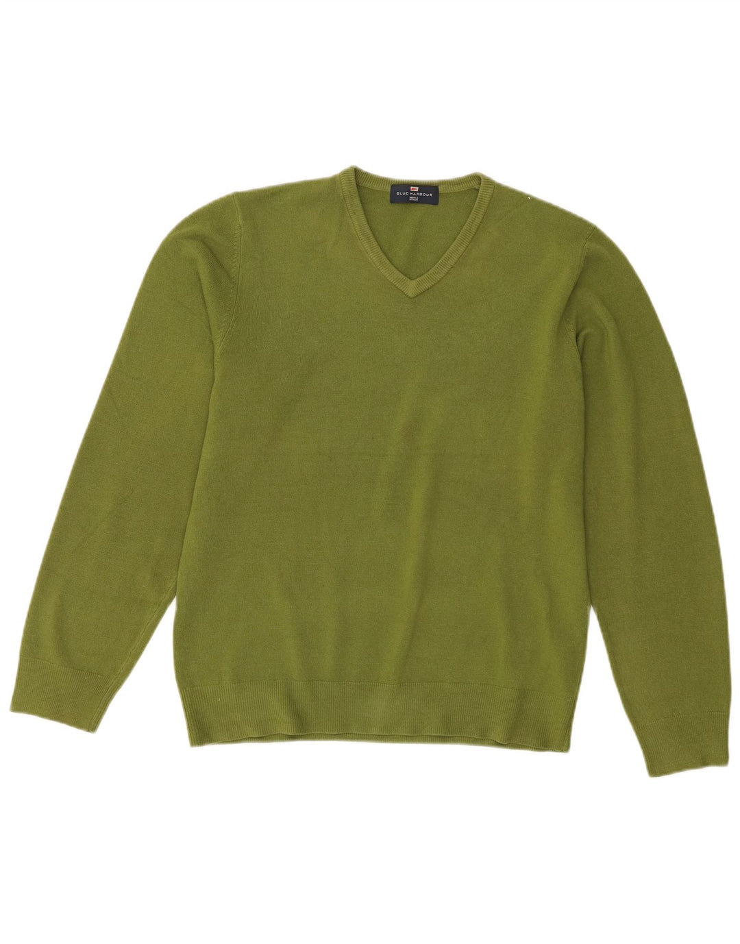 Marks & Spencer Herre Blue Harbor V-hals sweater mellemgrøn