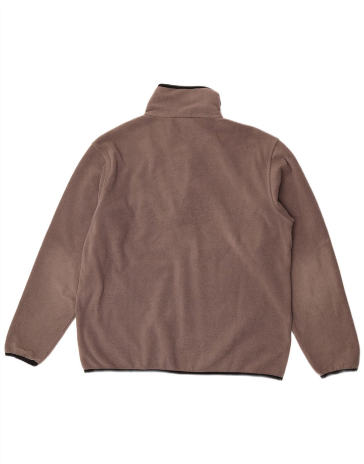 Asics herre lynlås hals fleece jumper stor brun polyester