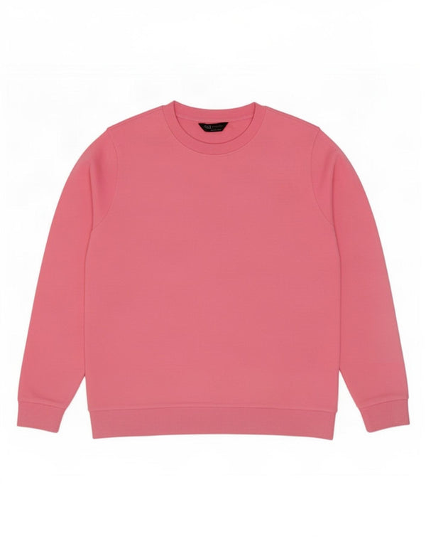 Marks & Spencer Dame Sweatshirt Jumper UK 14 Large Pink Bomuld