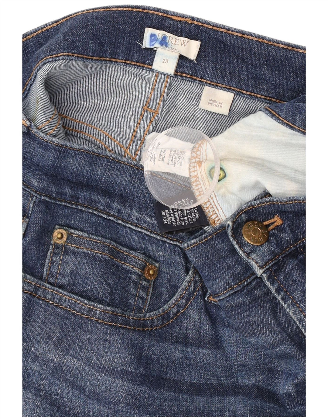 J. Crew Dame Stretch Slim Jeans W29 L30 Marineblå Bomuld