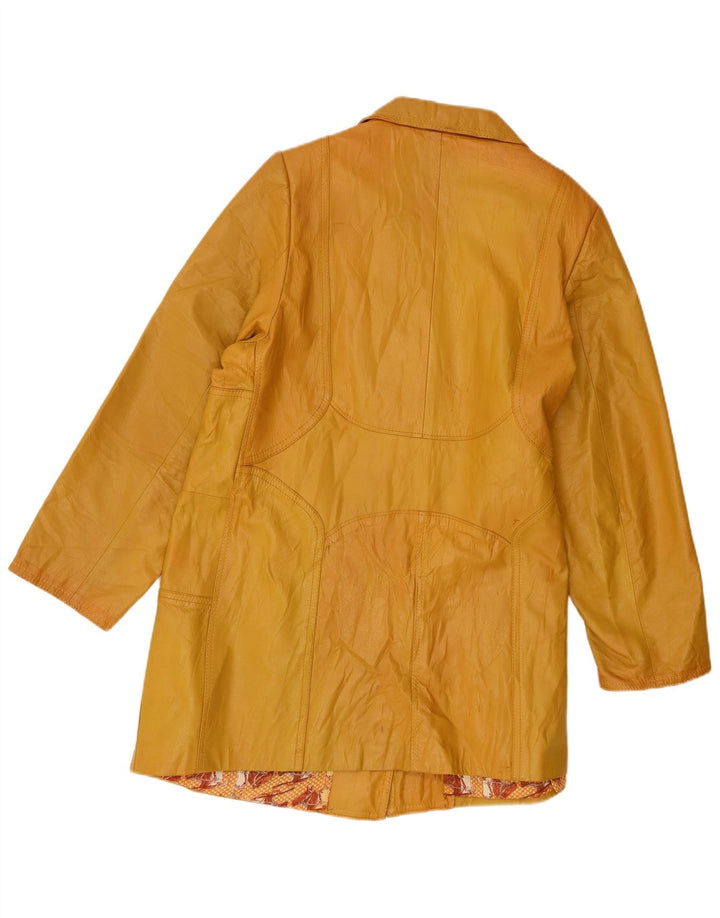 Vintage dame læderfrakke UK 14 Large Yellow