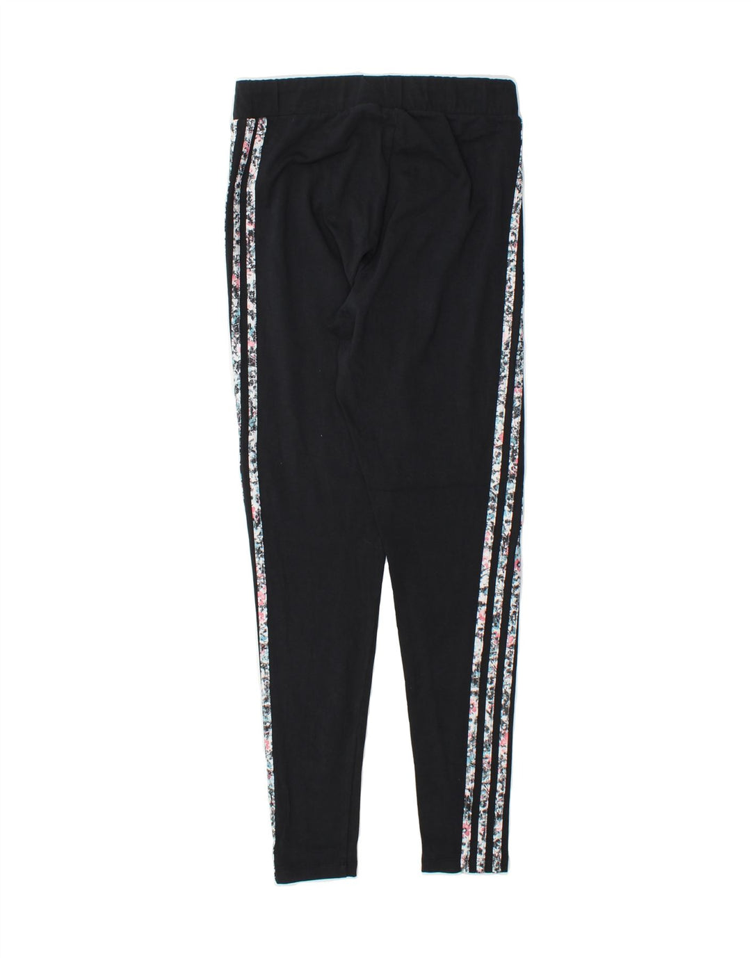 ADIDAS Womens Graphic Leggings UK 14 Medium Black Cotton Vintage Adidas and Second-Hand Adidas from Messina Hembry 