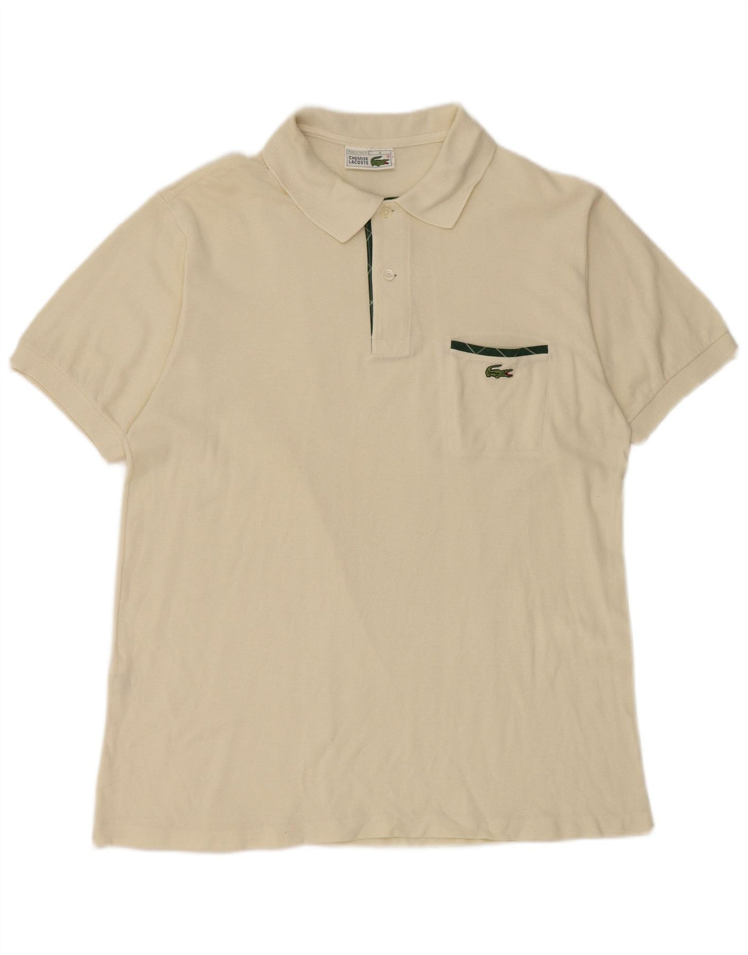 LACOSTE Poloskjorte til mænd Størrelse 4 Medium Off White Bomuld