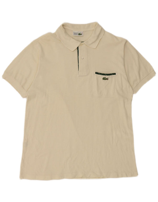 LACOSTE Poloskjorte til mænd Størrelse 4 Medium Off White Bomuld