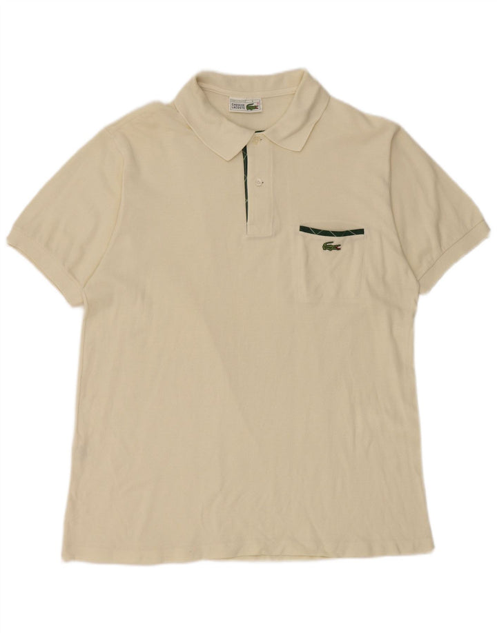 LACOSTE Poloskjorte til mænd Størrelse 4 Medium Off White Bomuld