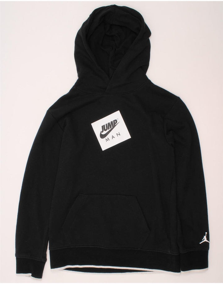 JORDAN Grafisk hættetrøje til drenge 12-13 år Stor sort bomuld