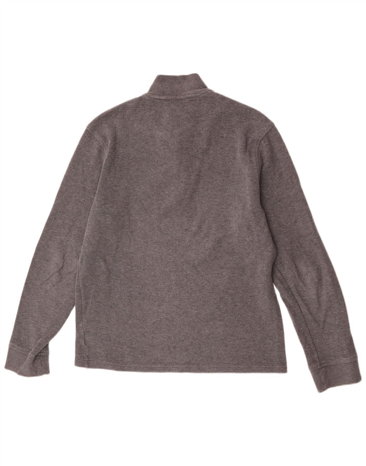 Calvin Klein Herre Zip Neck Sweatshirt Jumper lille grå bomuld