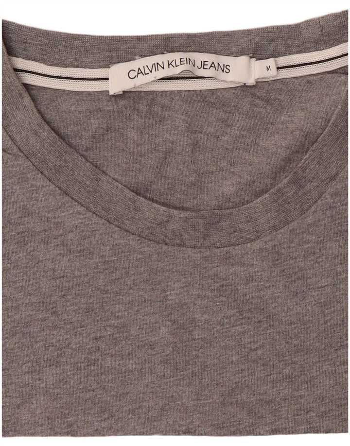 Calvin Klein Jeans Herre grafisk T-shirt Top Medium Grey Colourblock