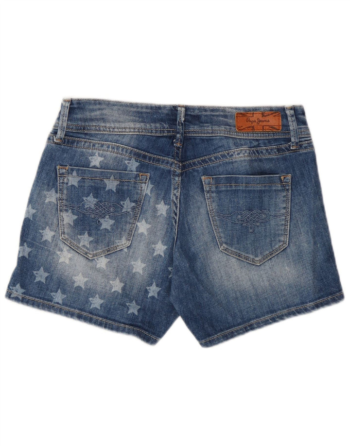 PEPE Jeans Grafiske denimshorts til kvinder W27 Små blå bomuld