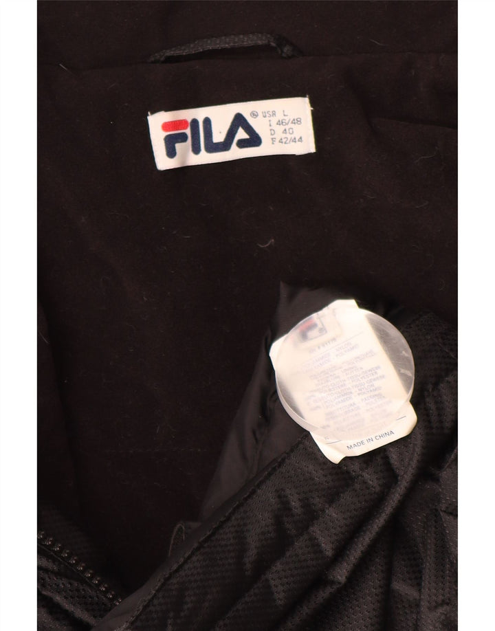 FILA Graphic Windbreaker Coat UK 16 Large Black Colourblock