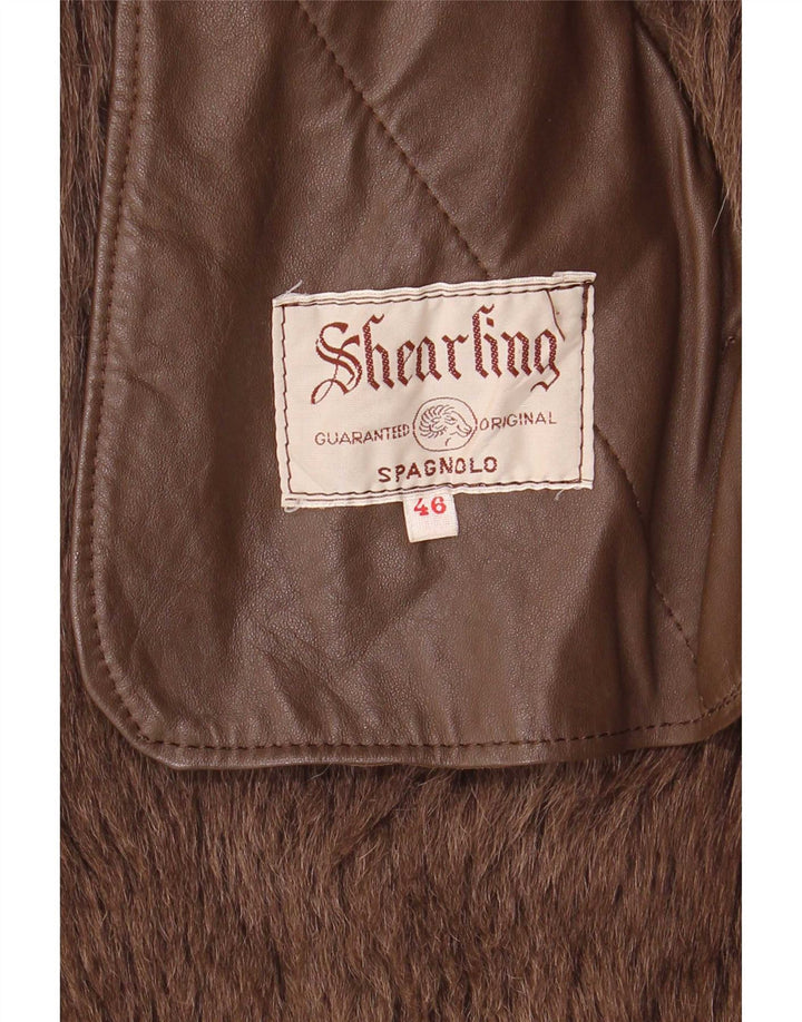 Vintage Dame Shearling Coat EU 42 XL Brun