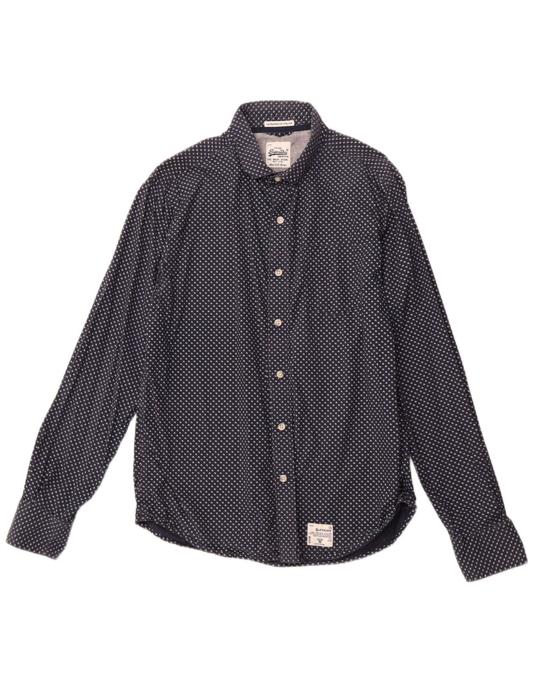 SUPERDRY Grafisk Herreskjorte 2XL Navy Blue Spotted