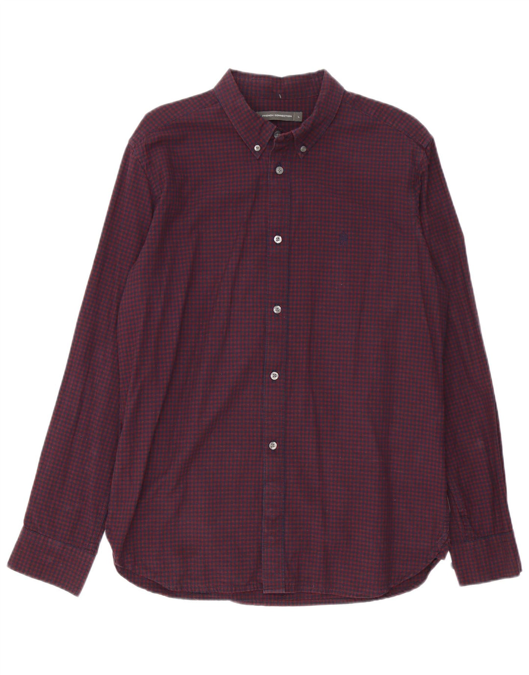 French Connection Herreskjorte Stor Burgundy Gingham Cotton