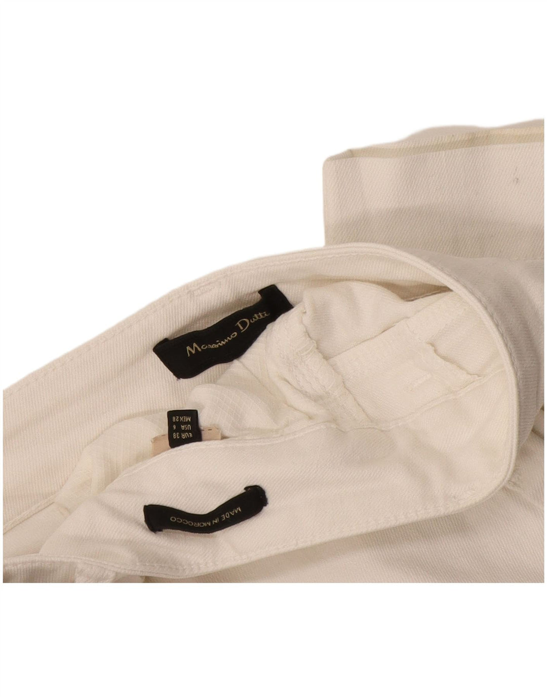 Massimo Dutti Dame Cropped Jeans EU 38 Small W28 L25 White
