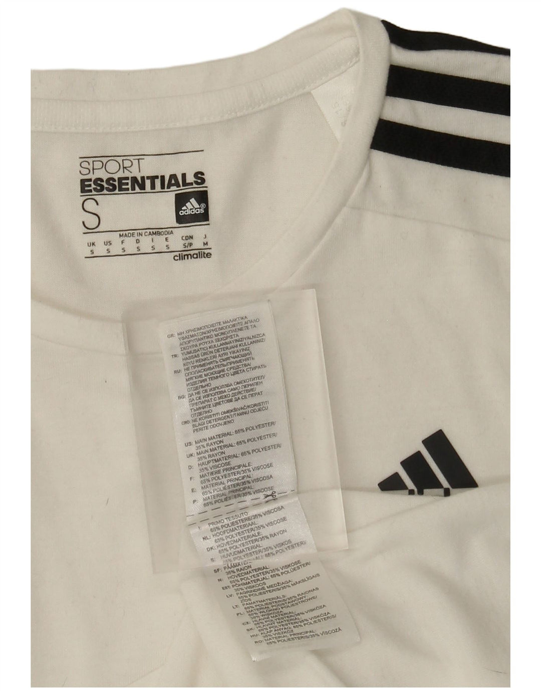 Adidas Dame Climalite T-Shirt Top UK 10 Small White Polyester