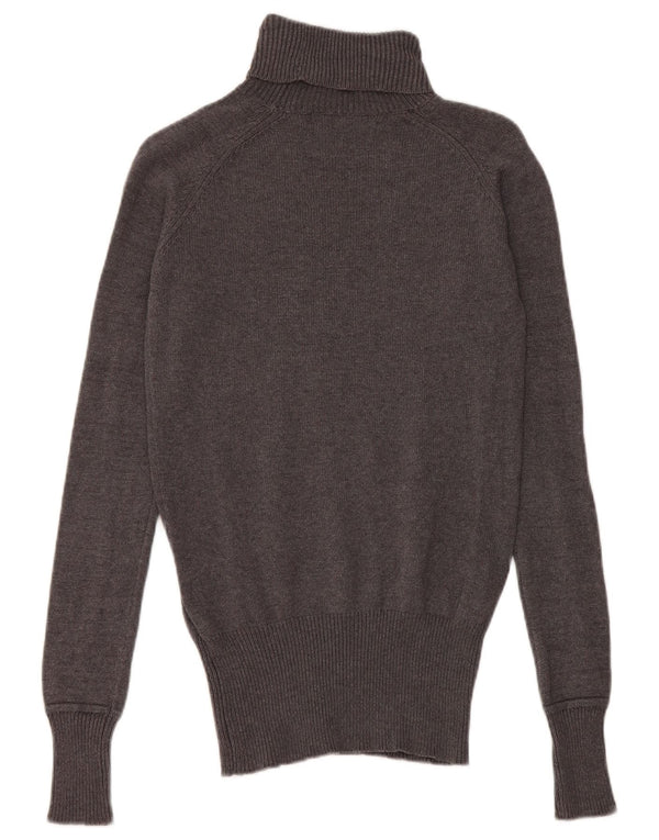 Zara Dame Rullehals Sweater UK 12 Medium Grå Bomuld
