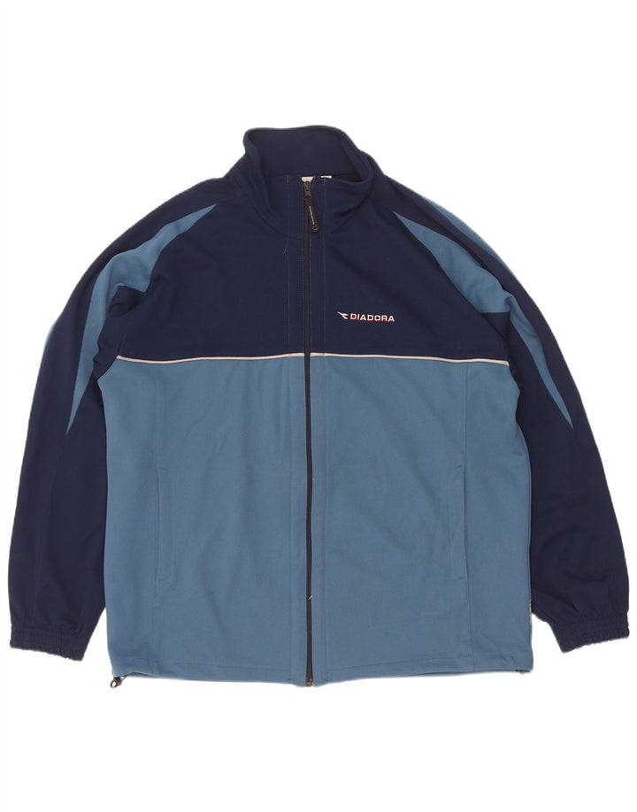Diadora Træningsdragt til mænd Topjakke UK 40 Medium Blue Colourblock Polyester
