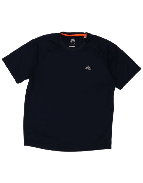 Adidas Herre Climalite T-Shirt Top Medium Marineblå Polyester