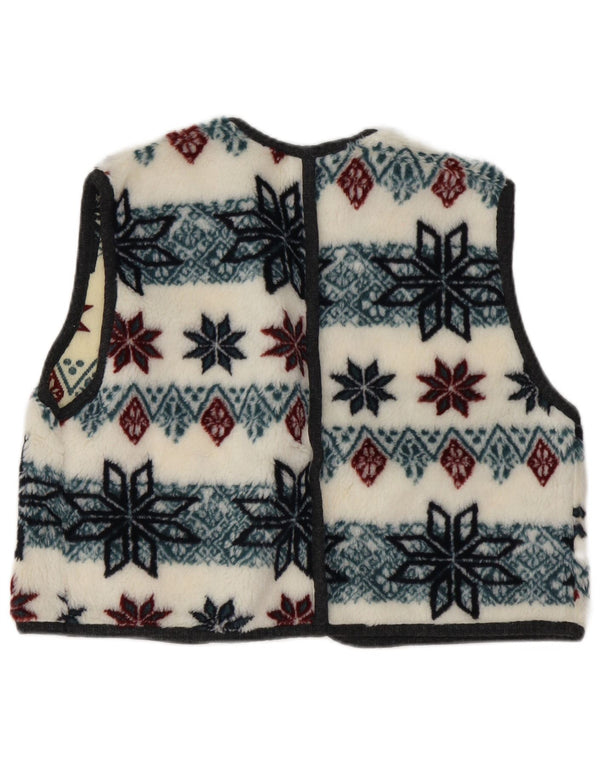 Vintage pige fleece Gilet 10-11 år White Fair Isle