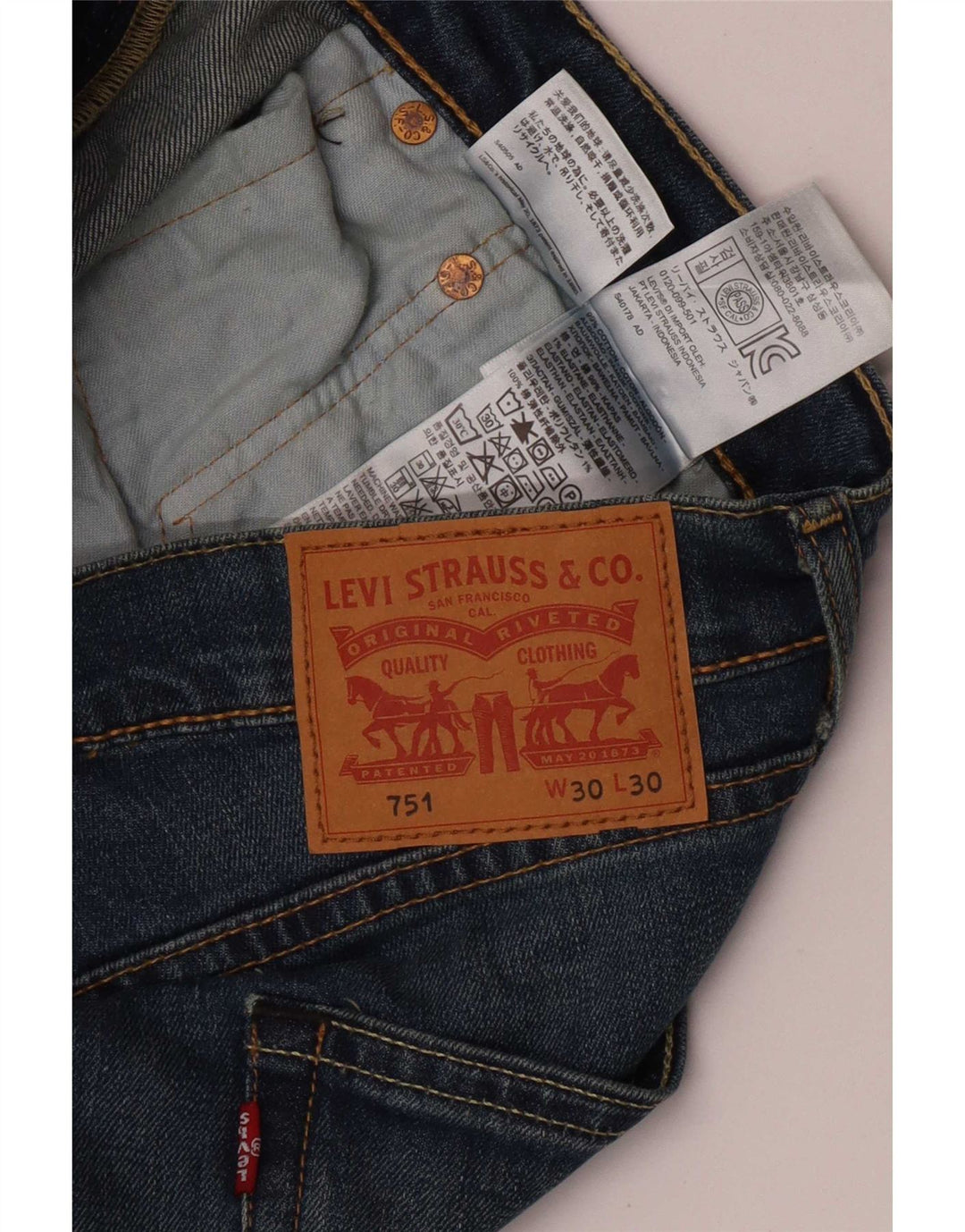 Levi's Herre 751 Straight Jeans W30 L30 Blå Bomuld