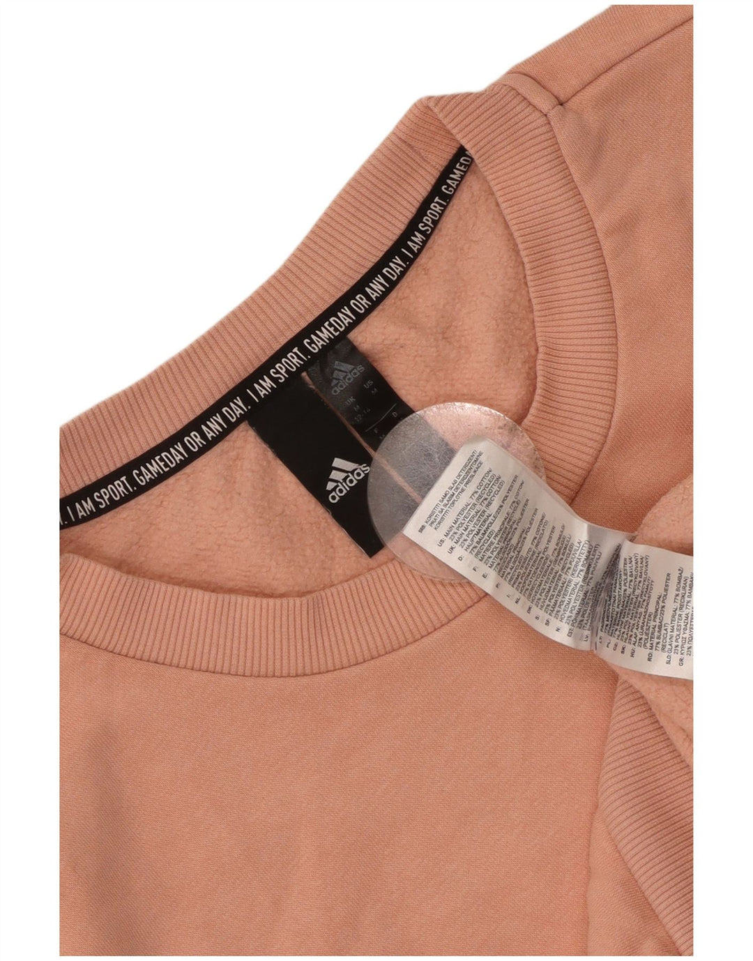 ADIDAS Graphic Sweatshirt Jumper UK 12/14 Medium Pink Bomuld