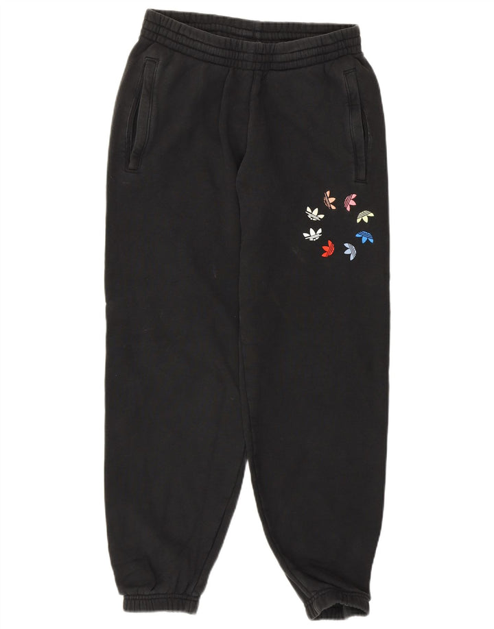 ADIDAS Grafisk træningsdragtbukser til kvinder Joggers UK 8 Small Black Bomuld