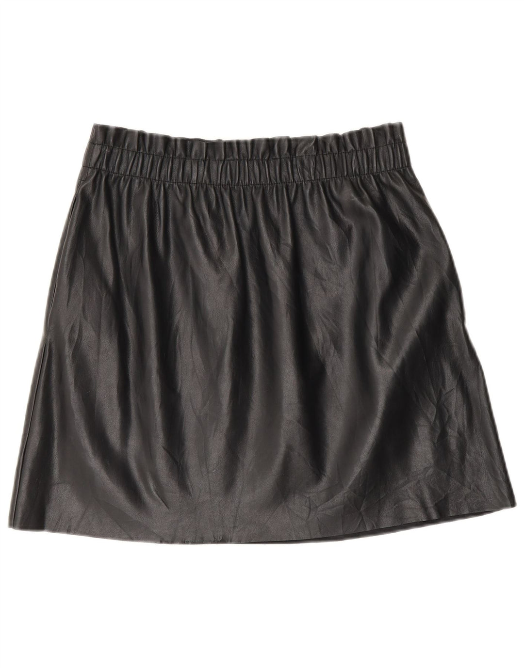 Zara Dame imiteret læder mininederdel Medium W28 Sort polyester