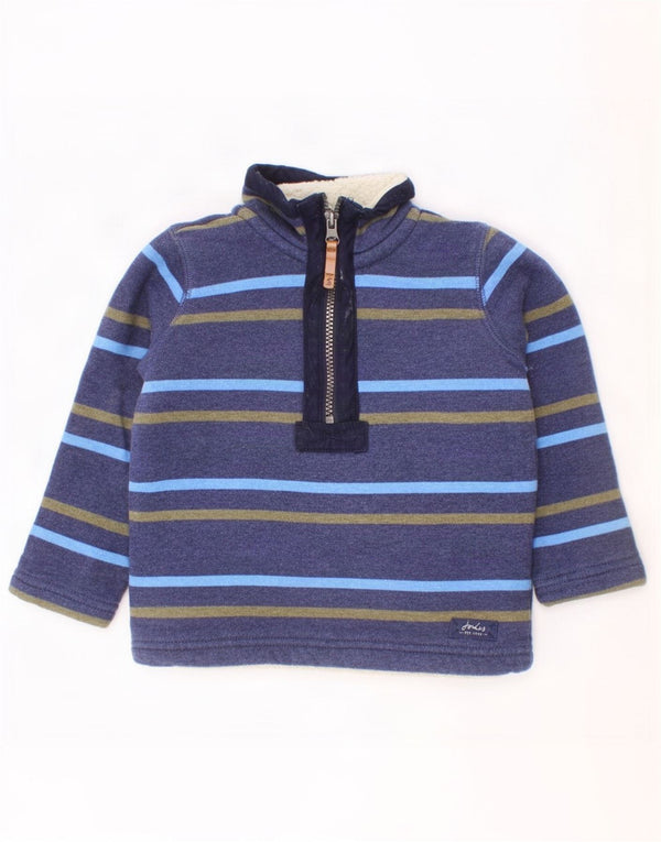 Joules drenge sweatshirt med lynlås 2-3 år blå stribet