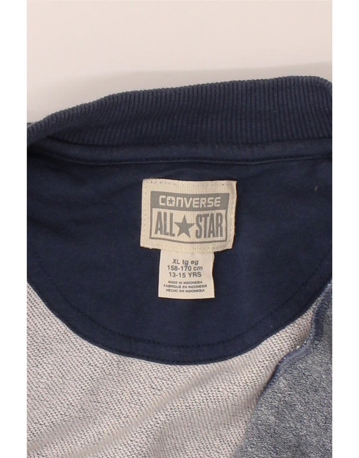 CONVERSE Boys Varsity Jacket 13-14 Years XL Grey Colourblock Cotton Vintage Converse and Second-Hand Converse from Messina Hembry 