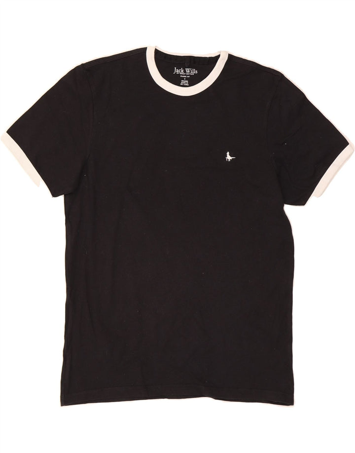JACK WILLS Mens Classic Fit T-Shirt Top Small Black Cotton Vintage Jack Wills and Second-Hand Jack Wills from Messina Hembry 