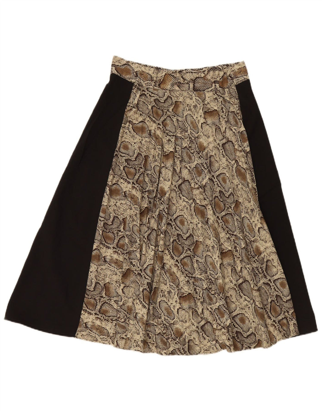 ZARA Womens A-Line Skirt Medium W28 Black Animal Print Polyester