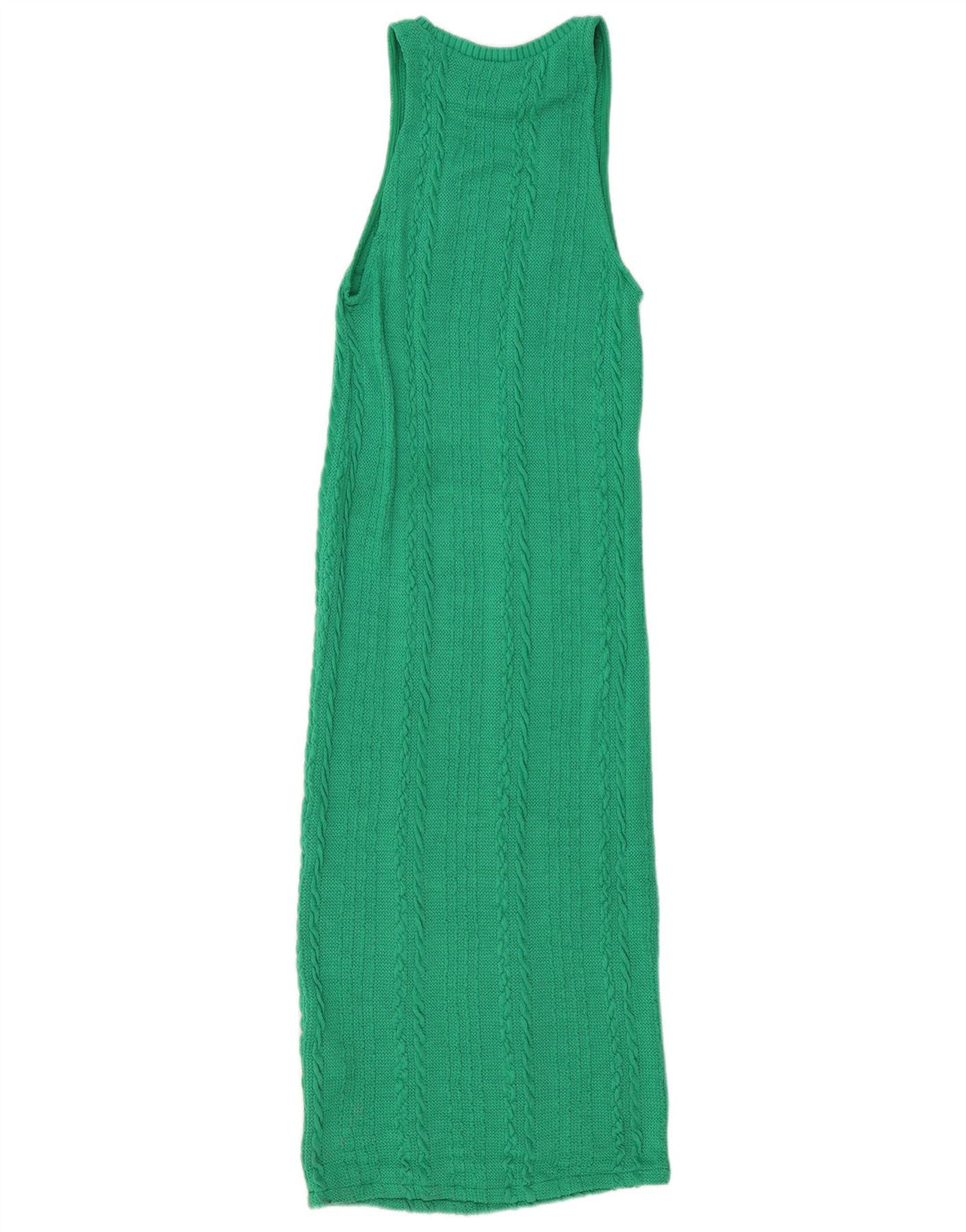 Zara Dame Maxi Ærmeløs Bodycon Kjole UK 12 Medium Green Polyester