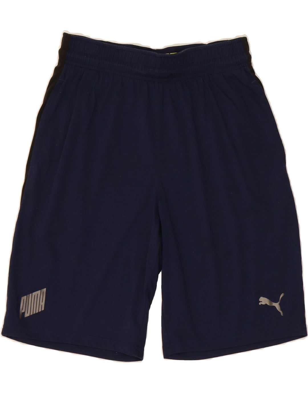 PUMA Mens Graphic Sport Shorts Medium Navy Blue Colourblock Vintage Puma and Second-Hand Puma from Messina Hembry 