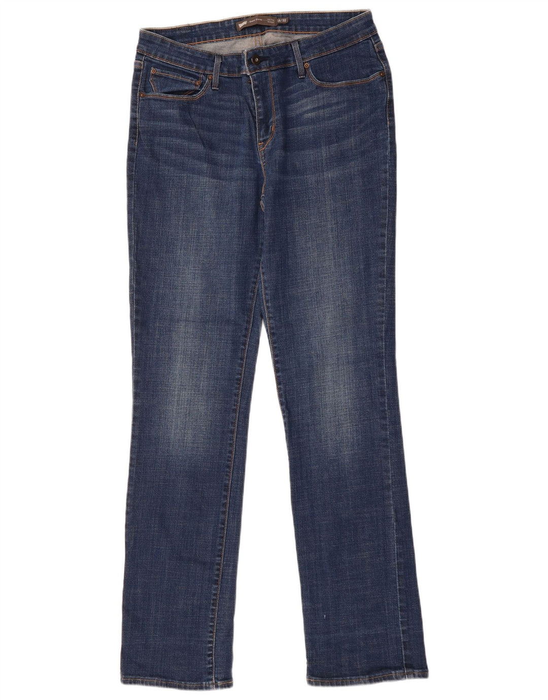 LEVI'S Dame Demi Curve Mid Rise Straight Jeans US 14 XL W32 L32 Blå