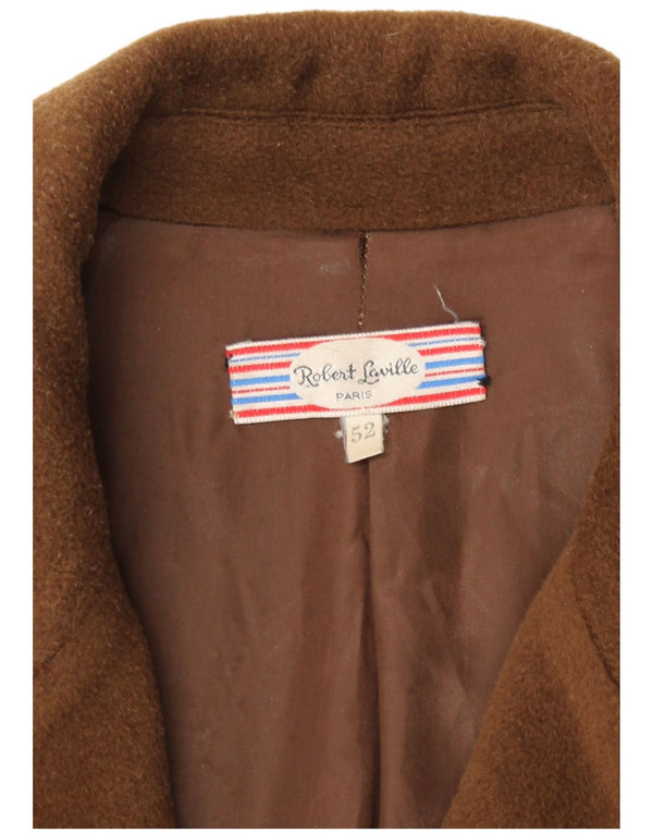 Vintage overfrakke til kvinder EU 42 4XL Brun Virgin Wool