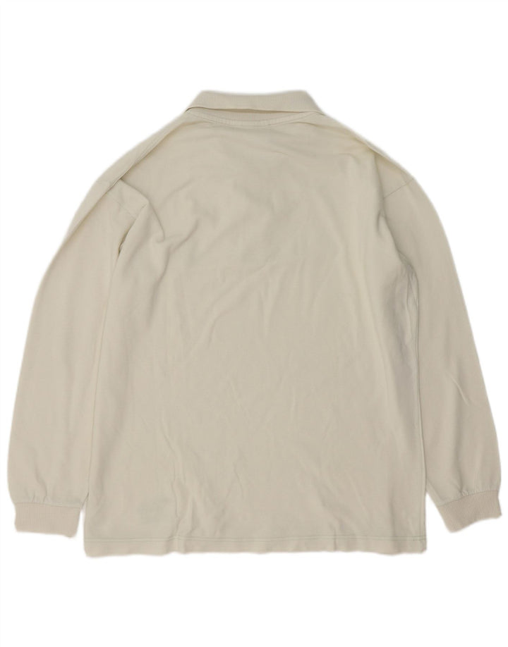 Trussardi Langærmet herre poloshirt Stor hvid bomuld