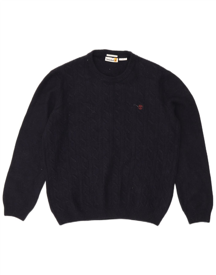 TIMBERLAND Herre sweater med rund hals, stor marineblå uld