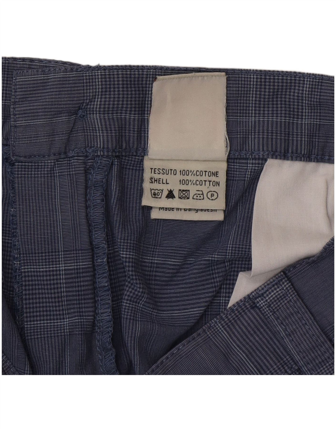Blå Side Herre Cargo Shorts IT 52 XL W36 Blå Ternet Bomuld