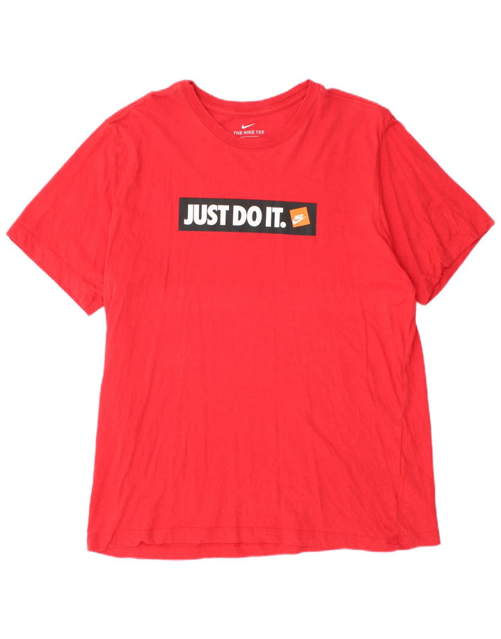 Nike grafisk T-shirt top til mænd, stor rød bomuld