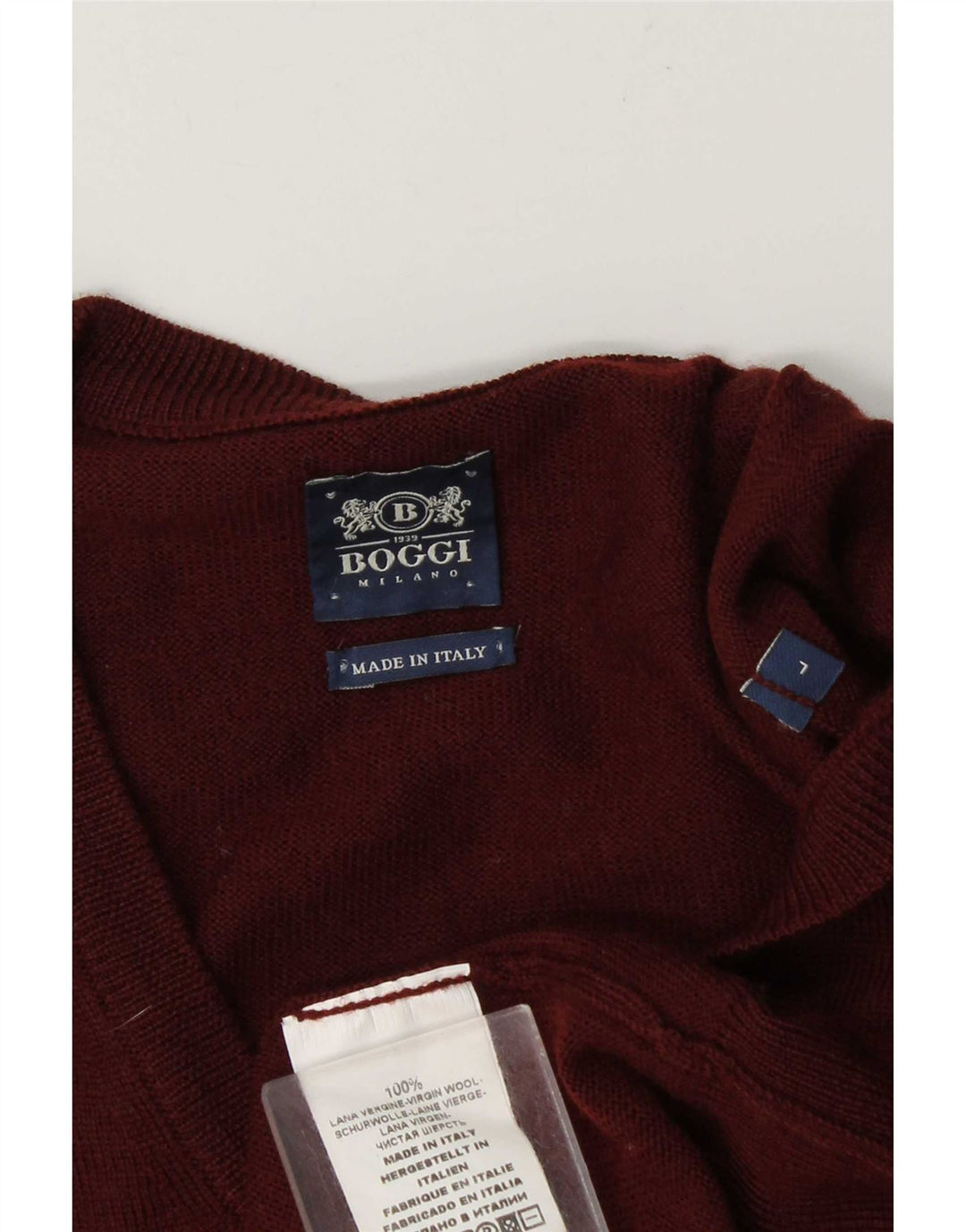Boggi Herre V-hals sweater Stor Burgundy