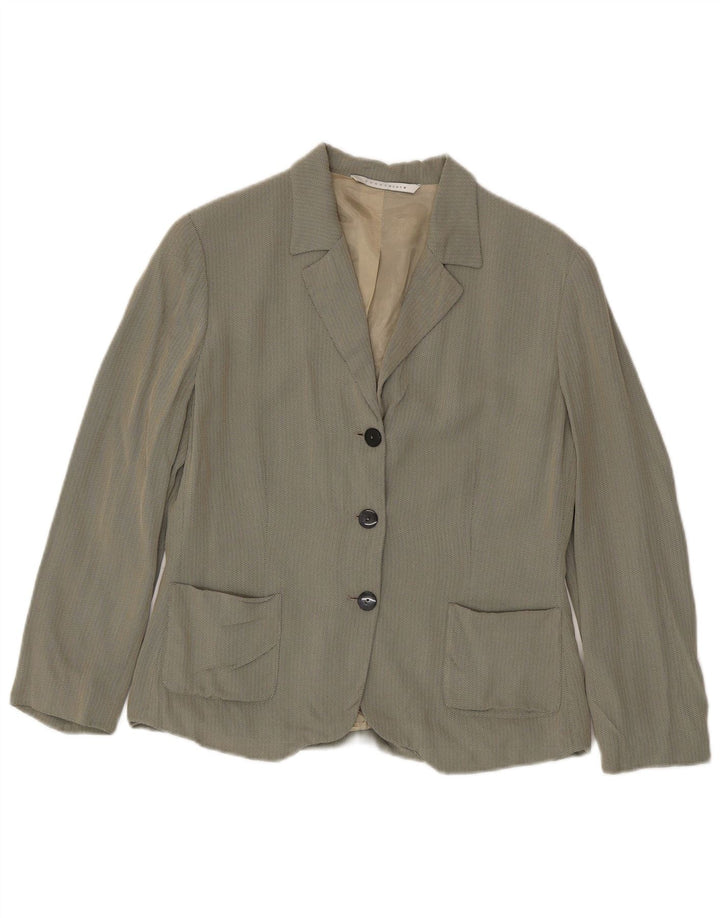 Penny Black Dame 3 Button Blazer Jacket UK 14 Large Grey Herringbone