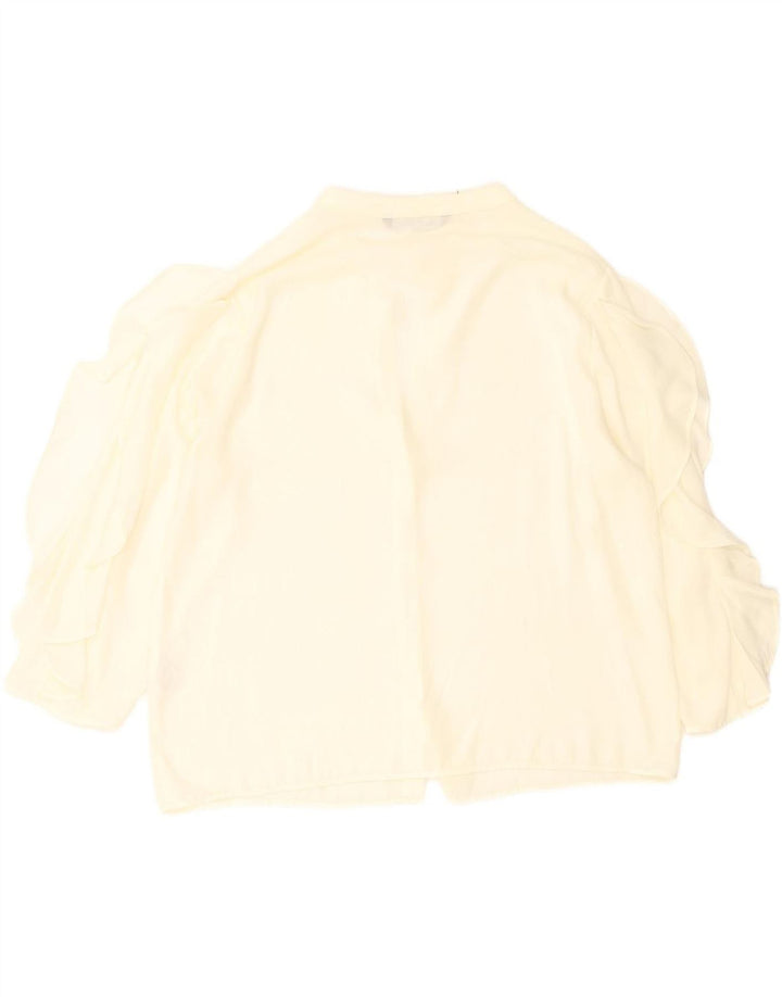 ZARA Womens 3/4 Sleeve Shirt Blouse UK 18 XL Off White Polyester