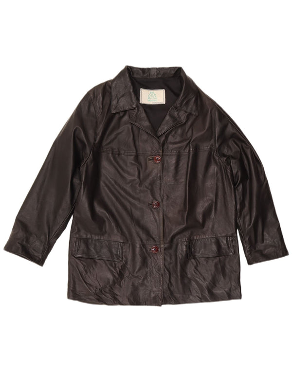 Vintage Womens Leather Jacket UK 16 Large Black