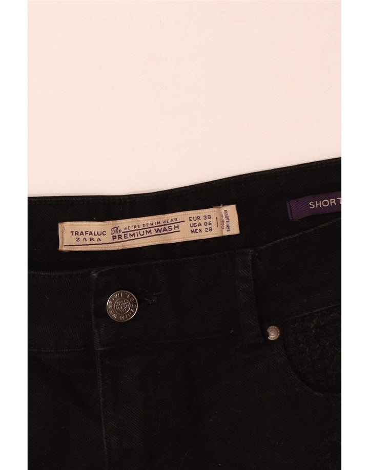 Zara Dame Denim Shorts EU 38 Small W28 Sort
