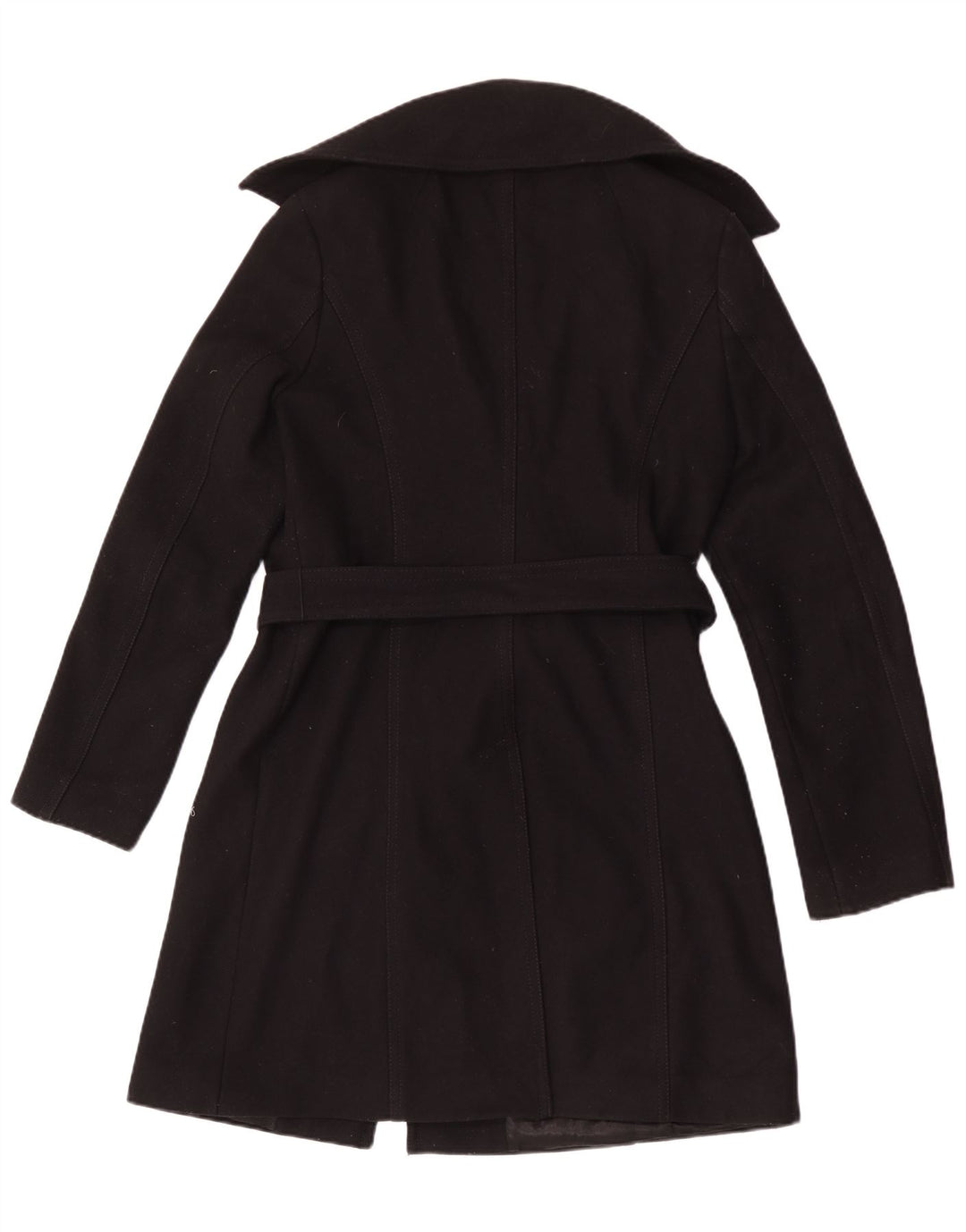 Benetton Dame Overfrakke UK 14 Medium Sort Uld