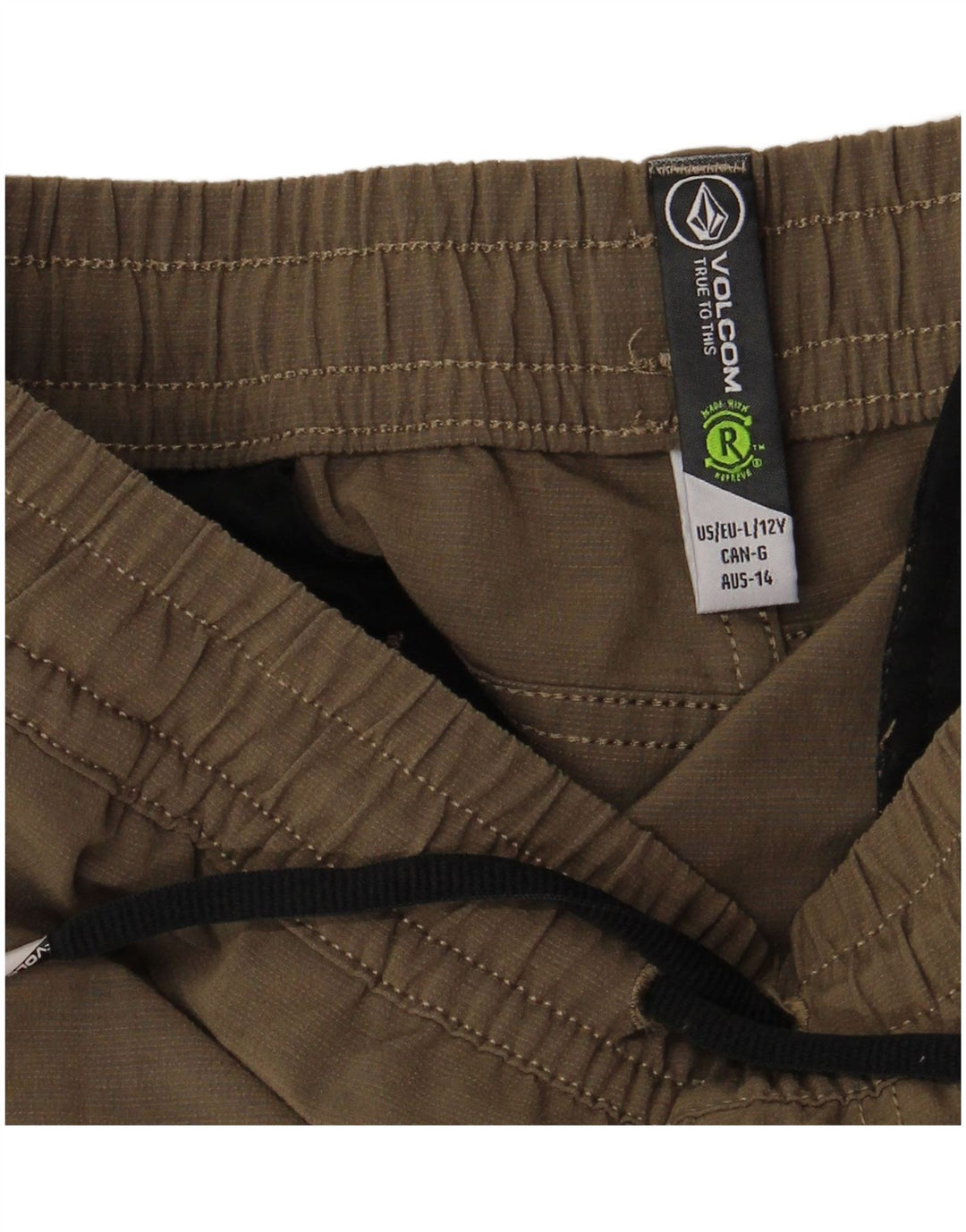 VOLCOM Drenge Casual Shorts 11-12 år Large W26 Khaki