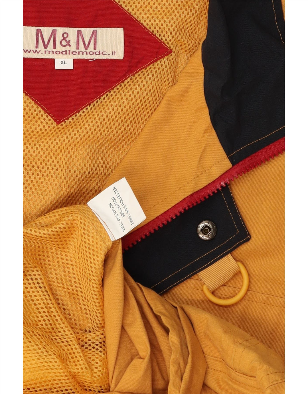 Vintage herreregnjakke UK 42 XL gul nylon
