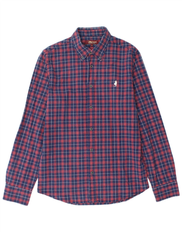 Marlboro Classics Flannelskjorte til mænd Medium Navyblå ternet bomuld