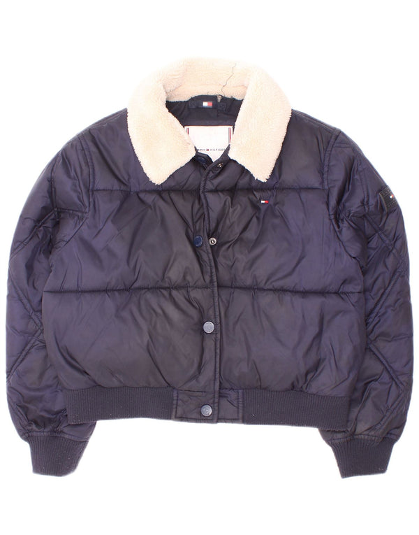 Tommy Hilfiger Pige Polstret Jakke 7-8 År Navy Blue Polyester